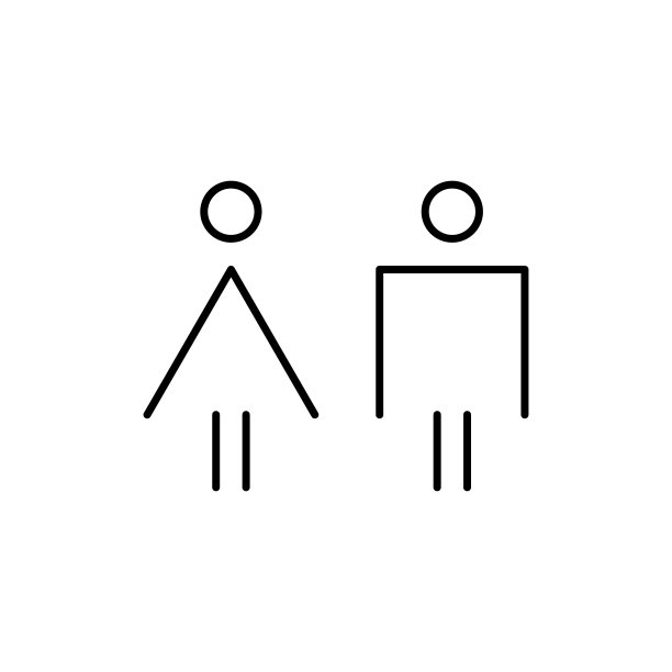 男人和女人细线抽象的图标。男、女厕所标志。女孩和男孩WC象形图。向量厕所标志图片 男人和女人细线抽象的图标。男、女厕所标志。女孩和男孩WC象形图。向量厕所标志图片下载