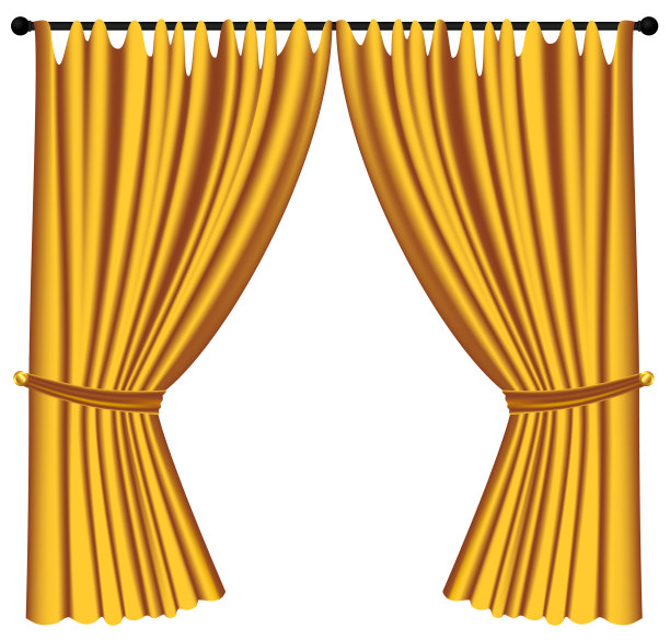 黄色豪华窗帘和白色窗帘图片 黄色豪华窗帘和白色窗帘图片下载