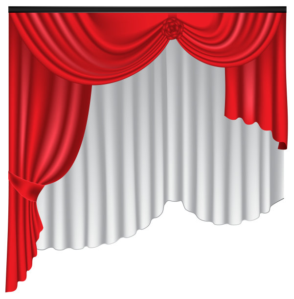 红色的豪华窗帘和白色的窗帘图片 红色的豪华窗帘和白色的窗帘图片下载