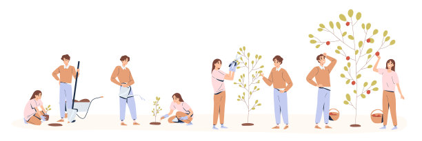 设置夫妇种植和照顾树木阶段图片 设置夫妇种植和照顾树木阶段图片下载
