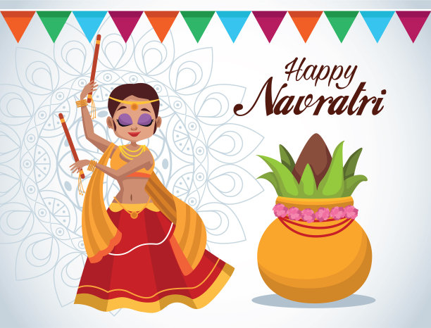 navratri庆祝卡片上写着快乐图片 navratri庆祝卡片上写着快乐图片下载