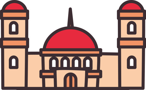 土耳其清真寺线条和填充风格图标图片 土耳其清真寺线条和填充风格图标图片下载