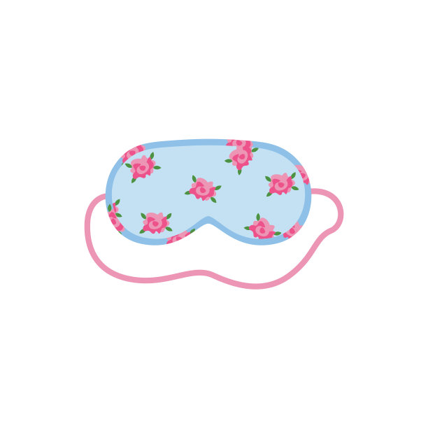 可爱的花卉图案睡眠面具-蓝色和图片 可爱的花卉图案睡眠面具-蓝色和图片下载