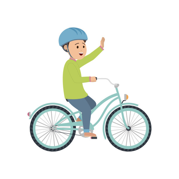 一个戴头盔的男孩骑自行车。图片 一个戴头盔的男孩骑自行车。图片下载