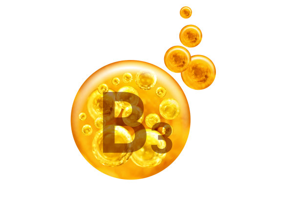维生素B3胶囊。白色背景上带有孤立气泡的金色小球。健康的生活方式的概念。图片 维生素B3胶囊。白色背景上带有孤立气泡的金色小球。健康的生活方式的概念。图片下载