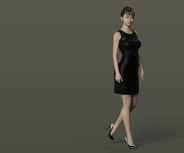 穿黑衣服的女士。图像中的人物是由计算机三维渲染生成的。不需要模型发布,因为这个人是虚构的。图片 穿黑衣服的女士。图像中的人物是由计算机三维渲染生成的。不需要模型发布,因为这个人是虚构的。图片下载