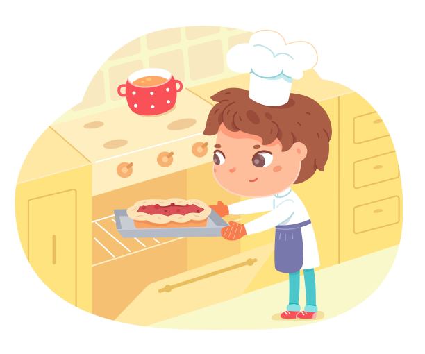 小男孩在家用烤箱烤馅饼。快乐的孩子在帽子和围裙做甜的食物,把烹饪矢量插图。现代厨房室内设计以炉具为背景图片 小男孩在家用烤箱烤馅饼。快乐的孩子在帽子和围裙做甜的食物,把烹饪矢量插图。现代厨房室内设计以炉具为背景图片下载