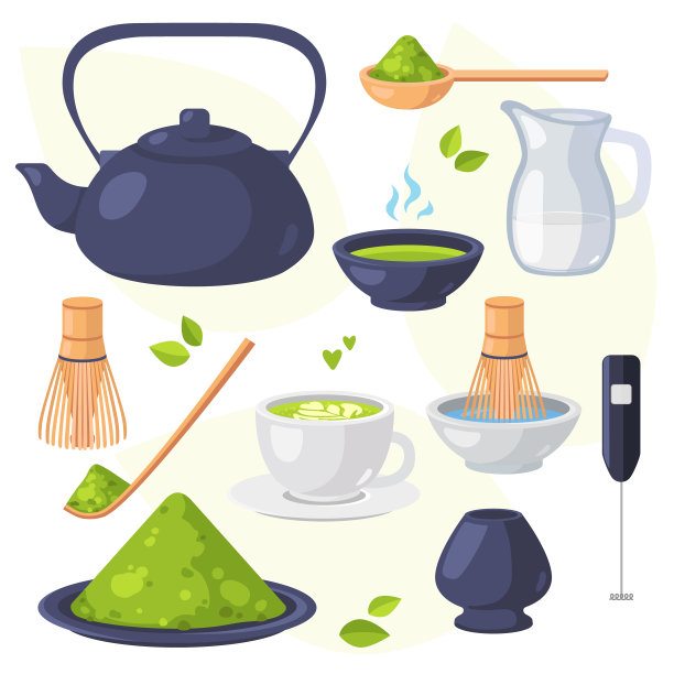 收藏抹茶系列产品。抹茶粉、茶壶、竹勺、茶叶、茶具、茶具、茶碗、茶杯、拿铁杯、玻璃牛奶壶、卡布奇诺咖啡机。卡通向量集。平面设计。图片 收藏抹茶系列产品。抹茶粉、茶壶、竹勺、茶叶、茶具、茶具、茶碗、茶杯、拿铁杯、玻璃牛奶壶、卡布奇诺咖啡机。卡通向量集。平面设计。图片下载