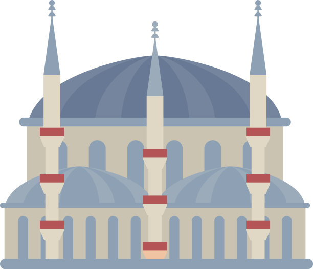 土耳其蓝色清真寺建筑风格详细图标图片 土耳其蓝色清真寺建筑风格详细图标图片下载