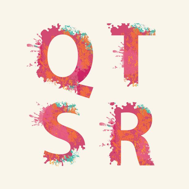 带有彩色斑点的抽象字母q rs t图片 带有彩色斑点的抽象字母q rs t图片下载