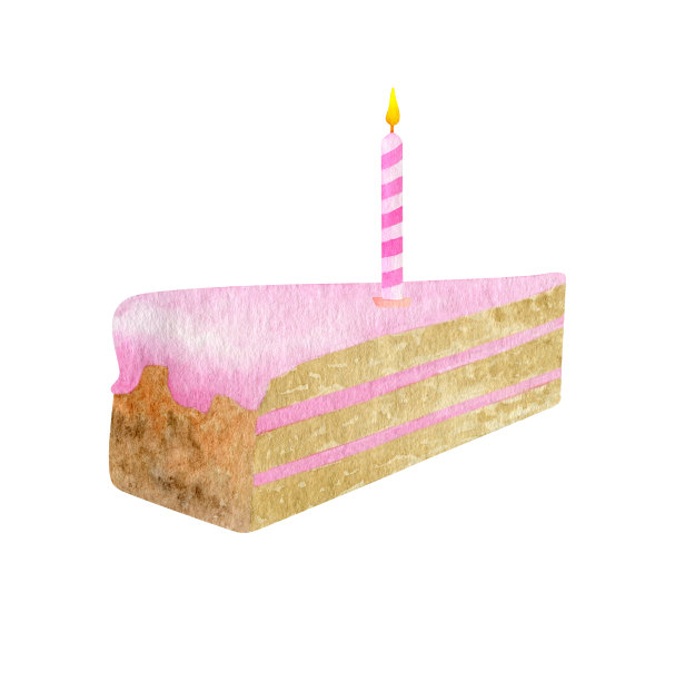 水彩画一块生日蛋糕和一支蜡烛。手绘可爱的饼干蛋糕片与粉红釉图片 水彩画一块生日蛋糕和一支蜡烛。手绘可爱的饼干蛋糕片与粉红釉图片下载