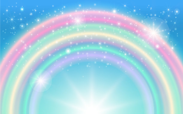 幻想背景魔幻天空和彩虹图片 幻想背景魔幻天空和彩虹图片下载
