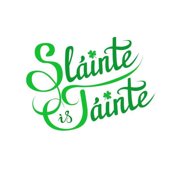健康与财富,传统的爱尔兰祝酒词,圣帕特里克节的愿望等。“Slainte is Tainte”是用三叶草手写的盖尔语问候语,在白色背景上繁荣,用于印刷图片 健康与财富,传统的爱尔兰祝酒词,圣帕特里克节的愿望等。“Slainte is Tainte”是用三叶草手写的盖尔语问候语,在白色背景上繁荣,用于印刷图片下载