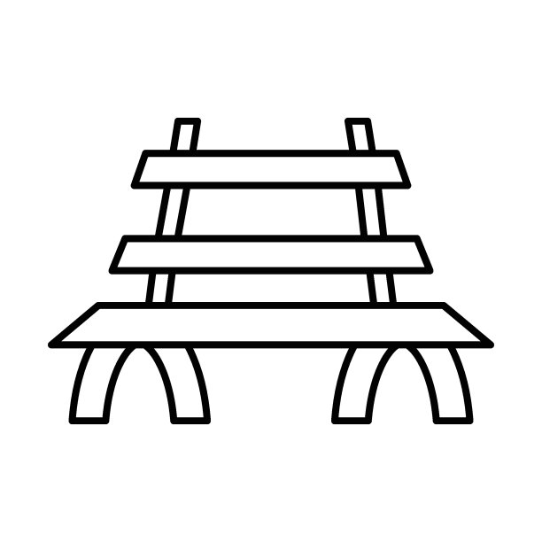 金属花园长椅概念,公共坐桌矢量线图标设计,白色背景上的城市公园和开放空间标识图片 金属花园长椅概念,公共坐桌矢量线图标设计,白色背景上的城市公园和开放空间标识图片下载