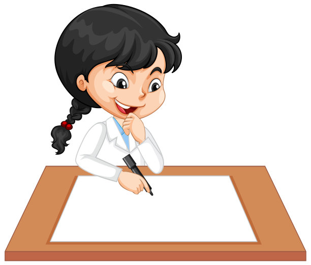 可爱的女孩穿着科学家制服在白纸上写字图片 可爱的女孩穿着科学家制服在白纸上写字图片下载