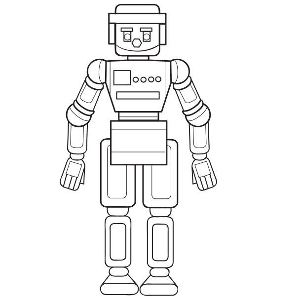 素描机器人玩具着色书孤立物体上图片 素描机器人玩具着色书孤立物体上图片下载
