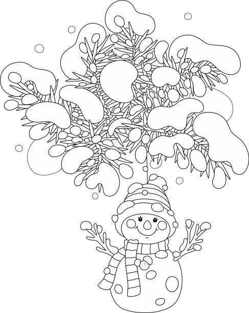 雪人挂在白雪覆盖的冷杉树枝上图片 雪人挂在白雪覆盖的冷杉树枝上图片下载