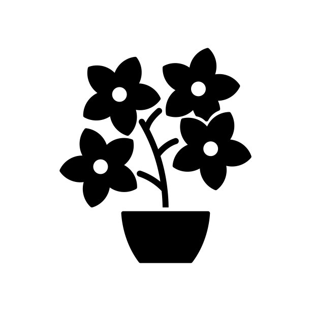 开花乔木灌木黑色字形图标图片 开花乔木灌木黑色字形图标图片下载