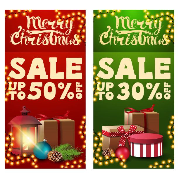 圣诞销售设计卡与花环和图片 圣诞销售设计卡与花环和图片下载