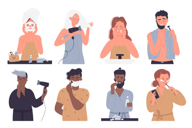 每天早上例行洗浴时间的卫生活动图片 每天早上例行洗浴时间的卫生活动图片下载