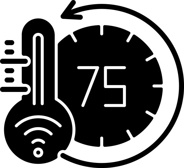 温控器黑色字形图标图片 温控器黑色字形图标图片下载