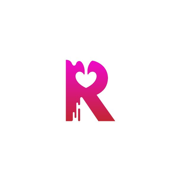 字母R标志图标与融爱符号设计模板图片 字母R标志图标与融爱符号设计模板图片下载