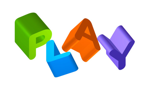 玩,多色3d Word, 3d插图图片 玩,多色3d Word, 3d插图图片下载