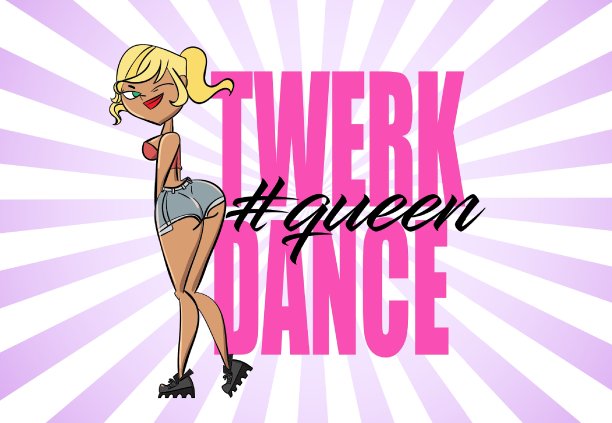Twerk海报设计。卡通风格的女孩。战利品舞蹈课或战斗的海报。矢量插图。图片 Twerk海报设计。卡通风格的女孩。战利品舞蹈课或战斗的海报。矢量插图。图片下载