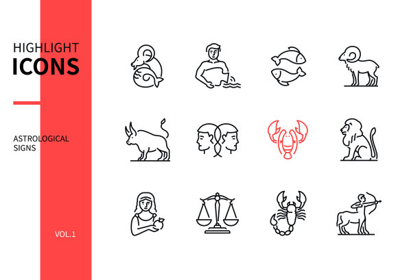 生肖标志-系列设计风格图标集图片 生肖标志-系列设计风格图标集图片下载