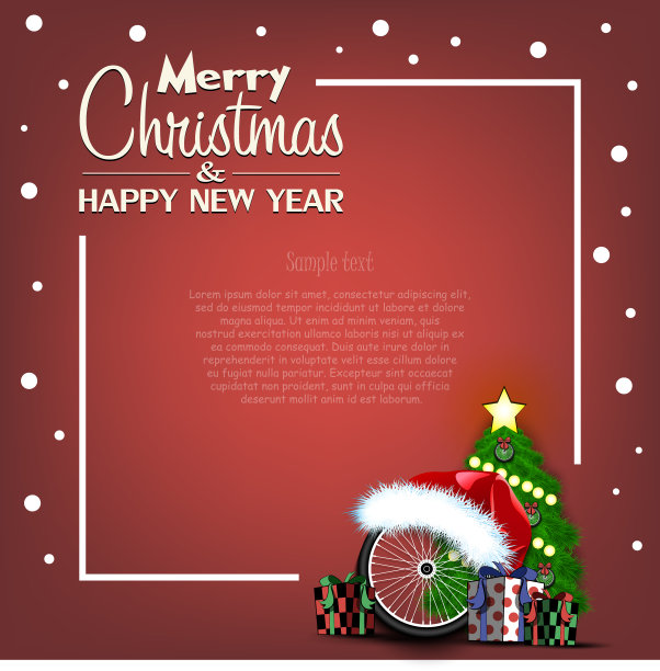 快乐的新年框架与自行车车轮图片 快乐的新年框架与自行车车轮图片下载