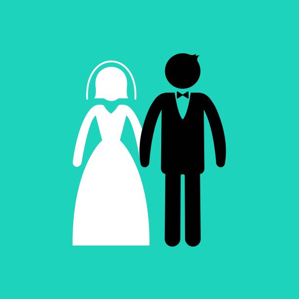 结婚或婚礼颜色的图标。穿着西装的男人和穿着婚纱的女人手牵着手站着。婚姻的一天。新娘和新郎。庆祝邀请,订婚主题。婚礼卡片。向量EPS 10图片 结婚或婚礼颜色的图标。穿着西装的男人和穿着婚纱的女人手牵着手站着。婚姻的一天。新娘和新郎。庆祝邀请,订婚主题。婚礼卡片。向量EPS 10图片下载