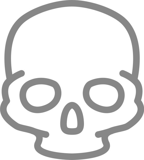人类颅骨线条图标头部骨骼结构符号图片 人类颅骨线条图标头部骨骼结构符号图片下载