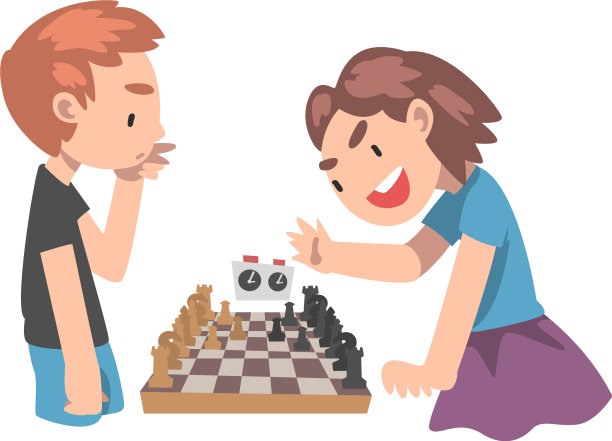 可爱的男孩和女孩一起下棋图片 可爱的男孩和女孩一起下棋图片下载