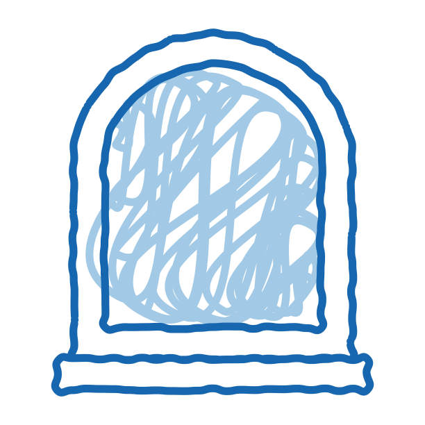 弧形窗口涂鸦图标手绘插图图片 弧形窗口涂鸦图标手绘插图图片下载