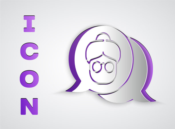 剪纸奶奶图标孤立在灰色图片 剪纸奶奶图标孤立在灰色图片下载