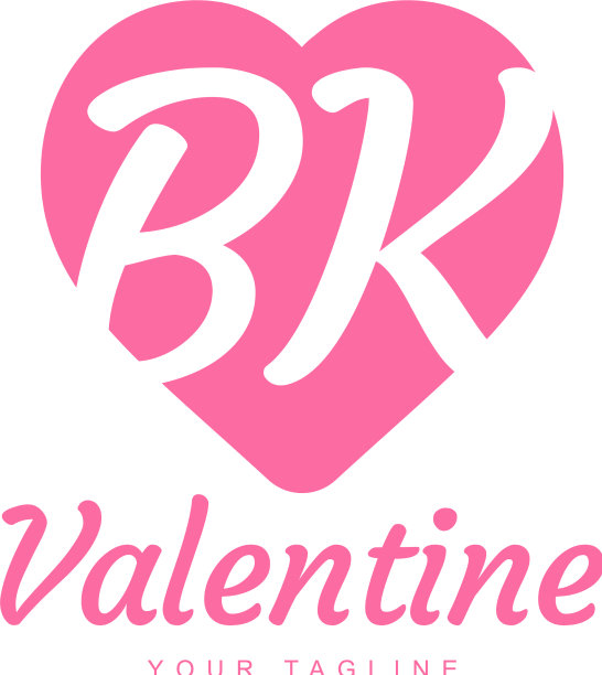 Bk标志设计用爱心字母或图标图片 Bk标志设计用爱心字母或图标图片下载