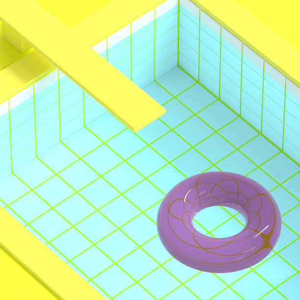 3 d渲染。黄色的游泳池和粉红色的橡胶圈在沙滩上。极简主义风格,美学和超现实主义。暑假共鸣。图片 3 d渲染。黄色的游泳池和粉红色的橡胶圈在沙滩上。极简主义风格,美学和超现实主义。暑假共鸣。图片下载