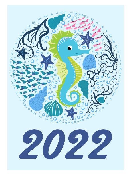 2022年海洋生物日历设计模板a4图片 2022年海洋生物日历设计模板a4图片下载