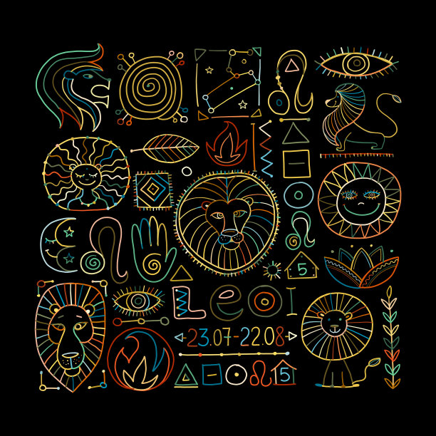狮子座星座背景与设计元素图片 狮子座星座背景与设计元素图片下载
