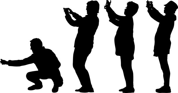 设置剪影的男人和女人自拍图片 设置剪影的男人和女人自拍图片下载