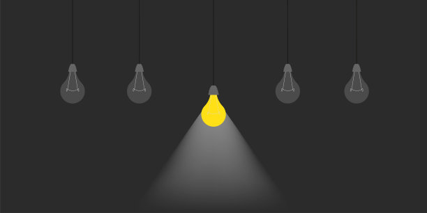 灯泡。关于灯泡的概念。图标。矢量插图上的黑色背景。图片 灯泡。关于灯泡的概念。图标。矢量插图上的黑色背景。图片下载