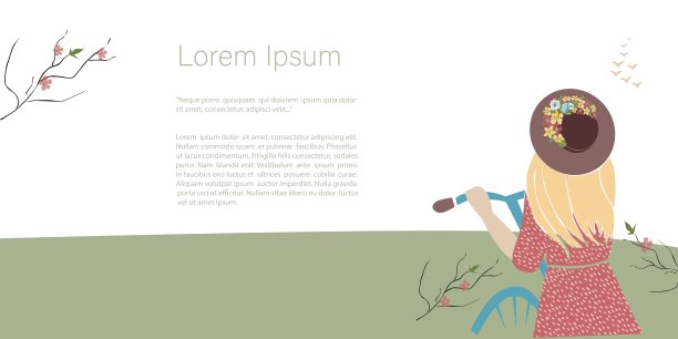 可爱的抽象插画人物和春夏。骑自行车的浪漫女孩。矢量模板与复制空间的邀请,卡片或横幅和海报,登陆页图片 可爱的抽象插画人物和春夏。骑自行车的浪漫女孩。矢量模板与复制空间的邀请,卡片或横幅和海报,登陆页图片下载