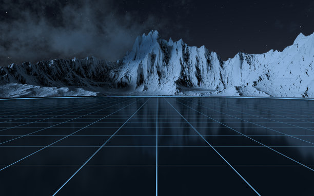 雪山空地板背景,3d渲染。图片 雪山空地板背景,3d渲染。图片下载