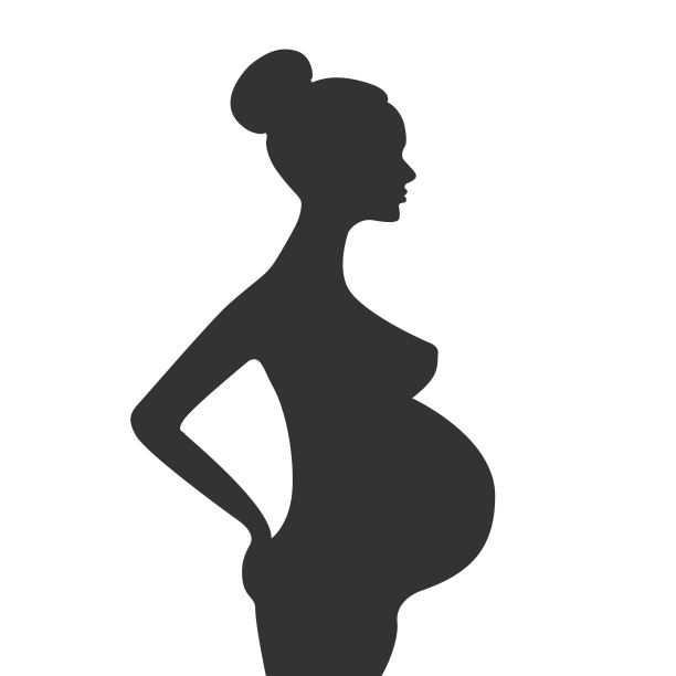 孕妇剪影孤立在白色背景图片 孕妇剪影孤立在白色背景图片下载