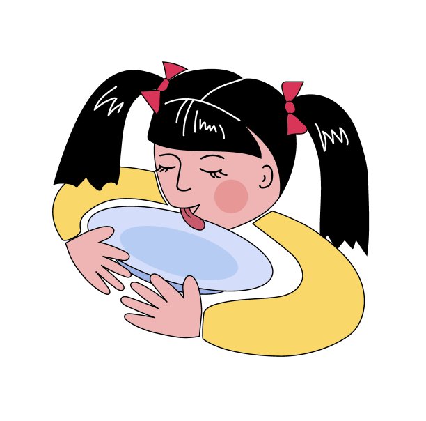 女孩舔着盘子,画的是涂鸦的风格图片 女孩舔着盘子,画的是涂鸦的风格图片下载