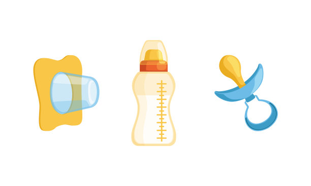 含奶瓶和奶嘴的母乳喂养用品图片 含奶瓶和奶嘴的母乳喂养用品图片下载