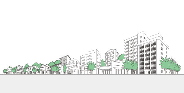 城市景观矢量图。线条画插图。图片 城市景观矢量图。线条画插图。图片下载