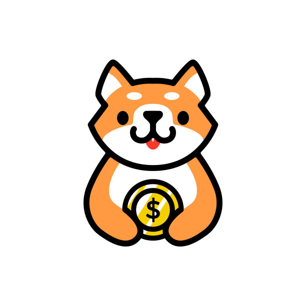可爱的柴犬钱硬币狗卡通标志图标图片 可爱的柴犬钱硬币狗卡通标志图标图片下载