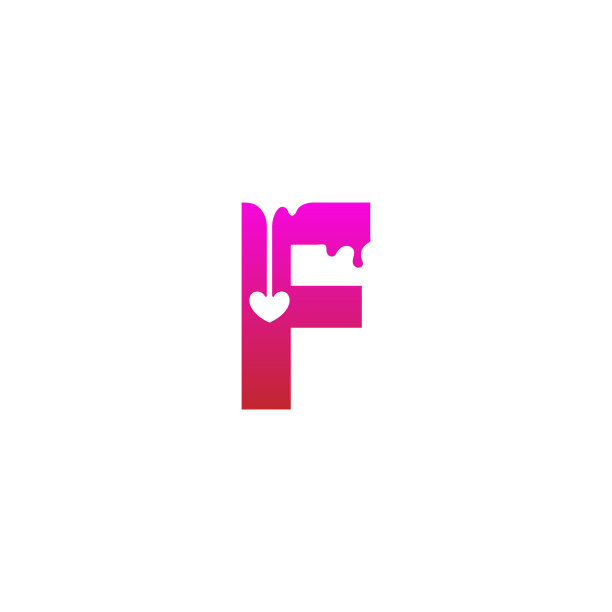 字母f标志图标与融化的爱的象征图片 字母f标志图标与融化的爱的象征图片下载