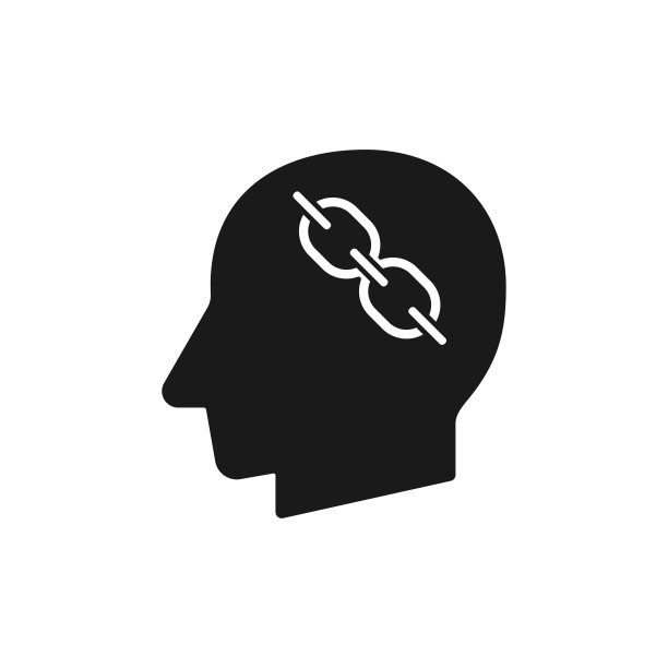 人的头与链符号矢量插图图片 人的头与链符号矢量插图图片下载